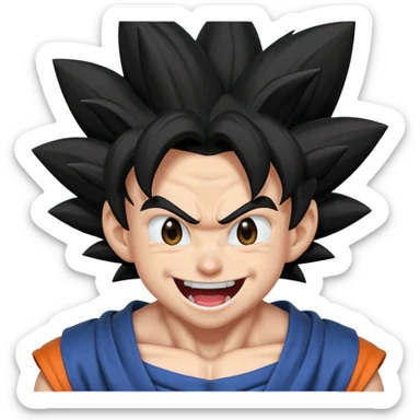 Goku black laugh trempling scary  sticker