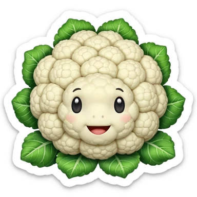 simple and cute cauliflower emoji sticker