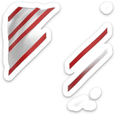 white-red-white flag one red line on white back sticker