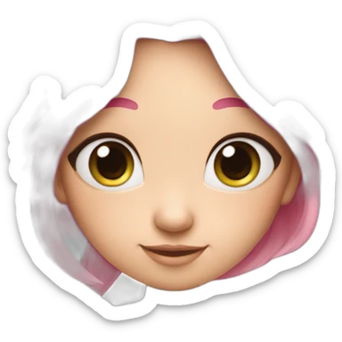 a fairy with green wings, pink long hair and blue eyes sticker