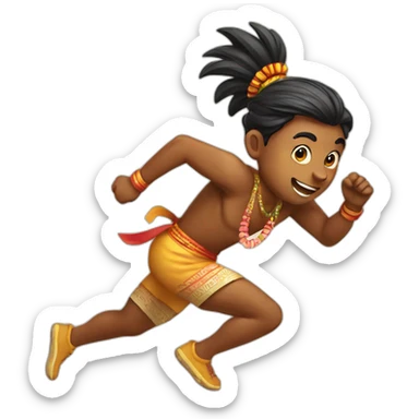 Running boy indian fair  sticker