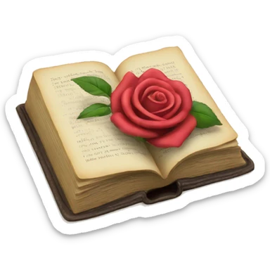 A book with a rose sticker