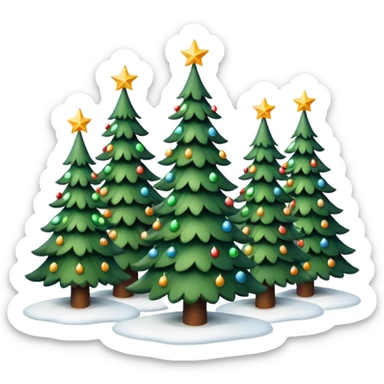10 Snowy Christmas trees sticker