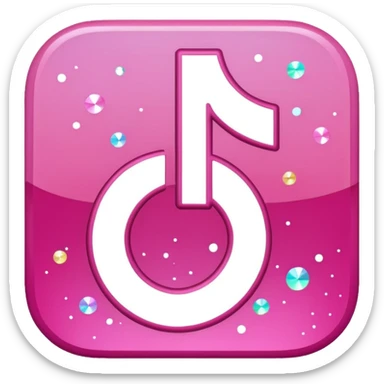glitter pink logo TikTok sticker