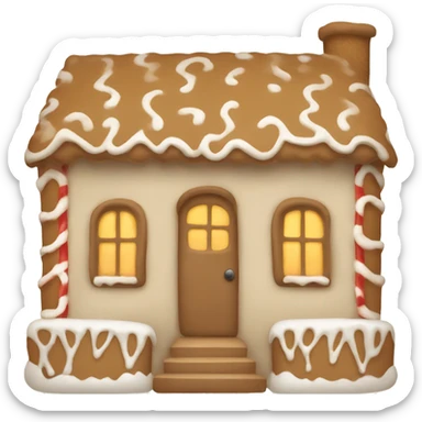 Cosy beige gingerbread house  sticker
