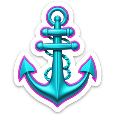 A neon cyberpunk anchor sticker