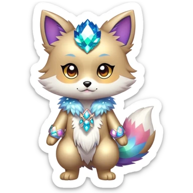  High quality Cute Cool Kawaii edgy Pretty Chibi Fur-Sona Shiny Colorful Sparkly Fakemon Full Body sticker