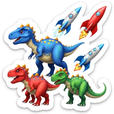 Dinosaurs with Rockets sticker