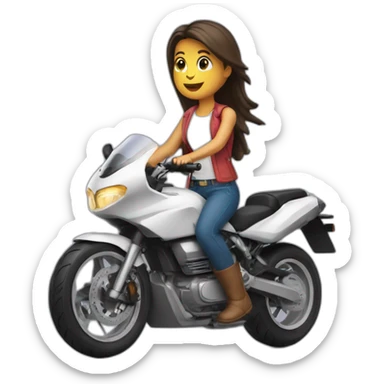 mulher andando de moto entregadora sticker