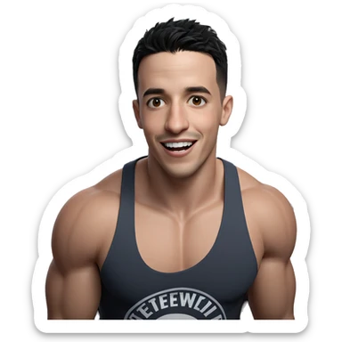 smiling boy in tank top sticker