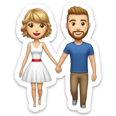 Taylor swift and Travis Kelce holding hands sticker