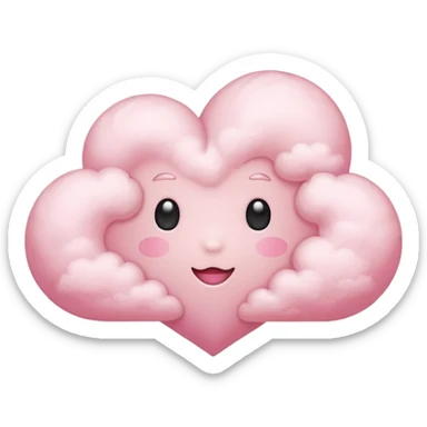 pink heart cloud sticker