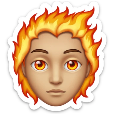 Face with fire eyes sticker