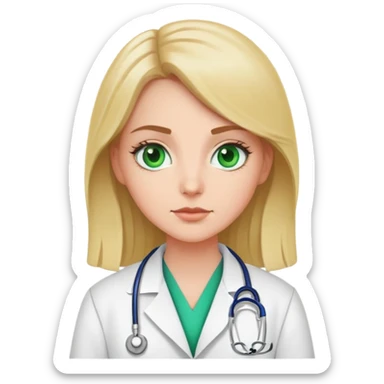 white girl with green eyes doctor sticker