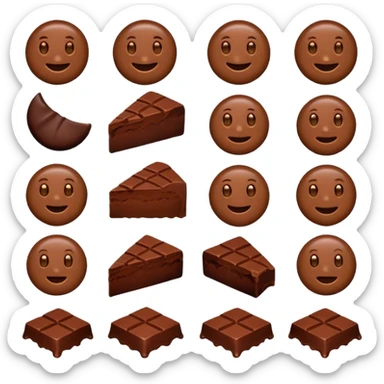 brown emojis of chocoate sticker
