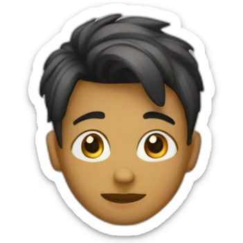 a boy with haircut name curtains  sticker