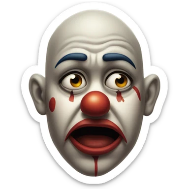 Sad clown face  sticker