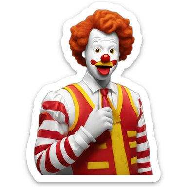 Ronald Mcdonald inhaling sigie sticker