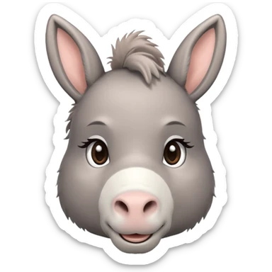 Cute donkey side face with blush sticker