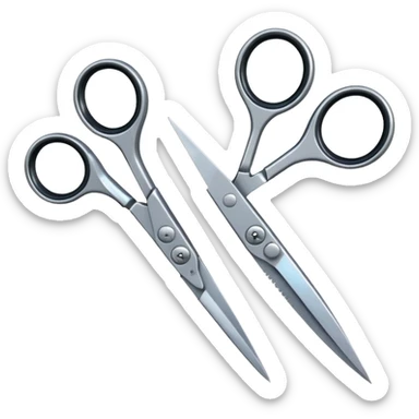 Two pairs of scissors cutting eachother  sticker