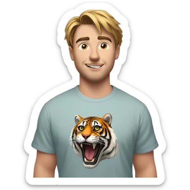 mrbeast avec un tigre sticker
