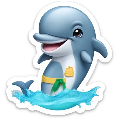 dolphin with swimwear sticker