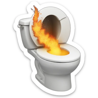 exploding fire toilet sticker