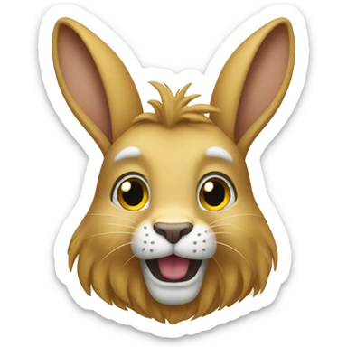 Lapin tête de lion sticker