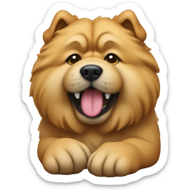 chow chow dog holding blunt with paw sticker