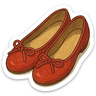 ghibli style red ballet shoes sticker
