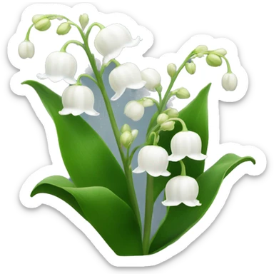 White lily of the valley flower  sticker