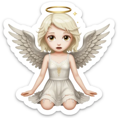 Glitter fallen angel sticker