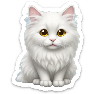 angora cat with angel wings  sticker