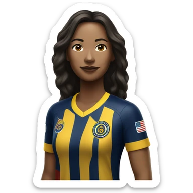 Woman wearing club America jersey  sticker