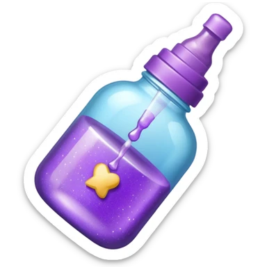 glitter purple and cian feeding bottle sticker