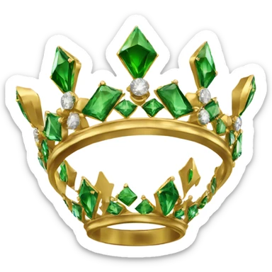 A SIMPLE CROWN GOLDEN, GREEN DIAMONDS. KING  sticker