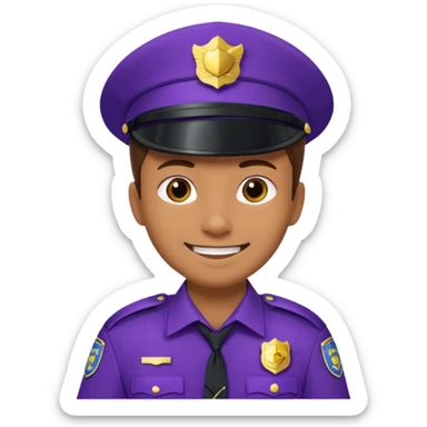 police with purple uniform sticker