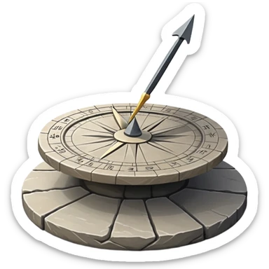 “stone sundial with shadow pointer sticker