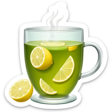 fresh green tea and lemons sticker