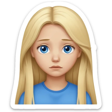 Blonde girl with long hair sad sticker