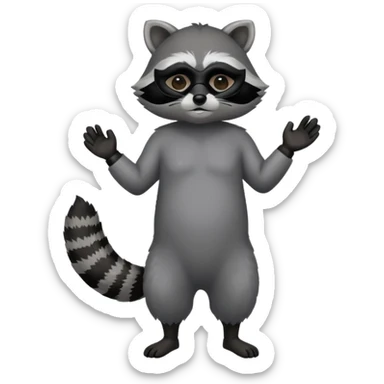A full body racoon 🦝 emoji sticker