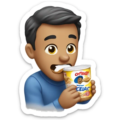 man eating cerelac  sticker