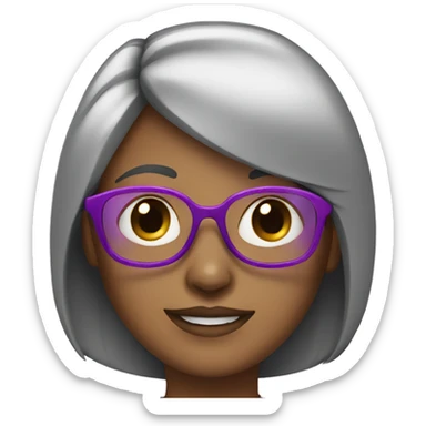 female with with pink and purple glasses  sticker