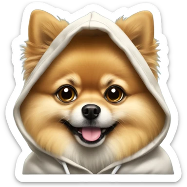 Pomeranian with a hoodie sticker