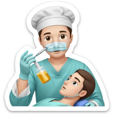 A victorian surgeon using chloroform as an anaesthetic on a patient during an operation sticker