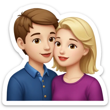 Boy and girl making out sticker