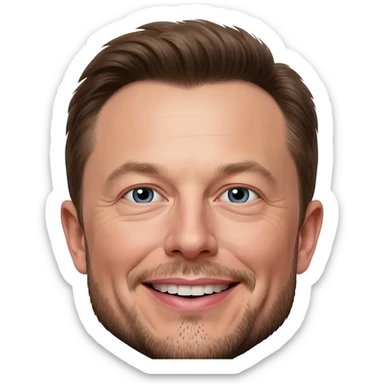 elon musk distorted face sticker