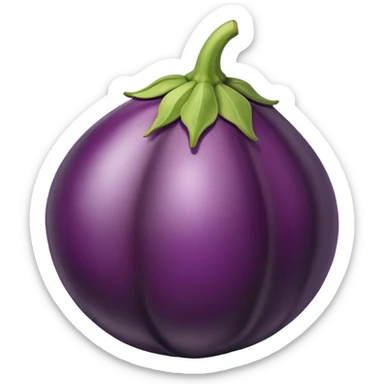 Eine aubergine direkt vor einem pfirsisch sticker