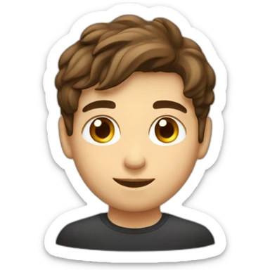 joven pelo rubio piel blanca con su cabra café sticker