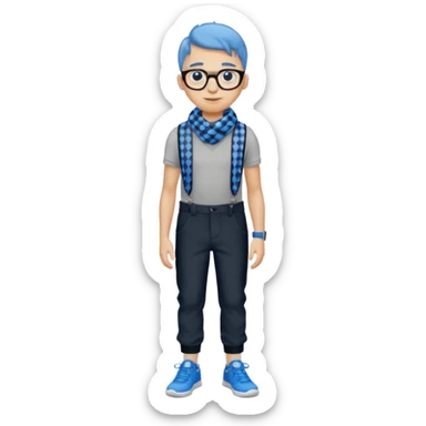 Скин Лололошки из сезона "Точка невозврата" имеет следующие характеристики: он носит шарф в черно-голубую клетку и черные штаны с двумя голубыми подтяжками. Также он носит голубые кроссовки с белой подошвой и является обладателем отличительной атрибутики - очков и клетчатого шарфа.  sticker